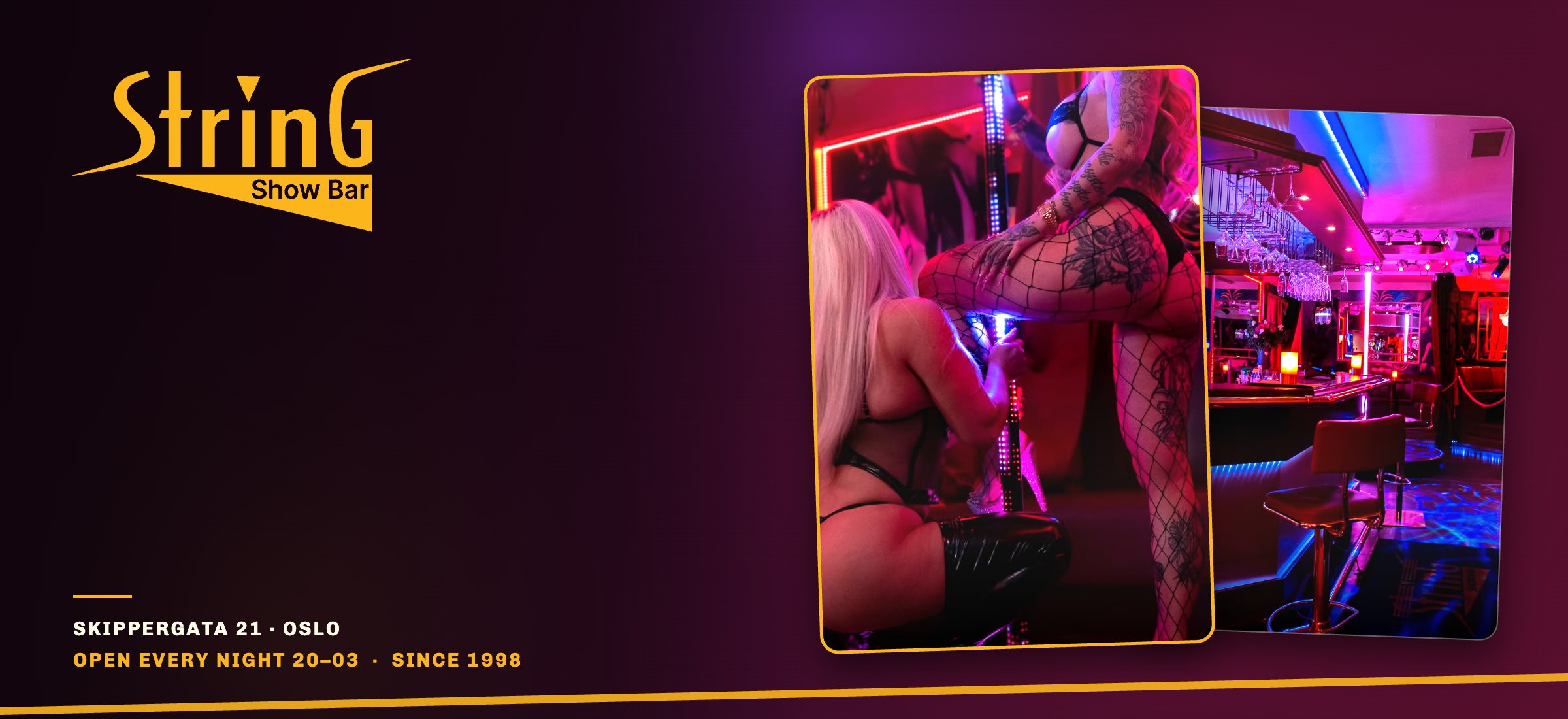 String Showbar in Oslo – dancers and bar at Skippergata 21